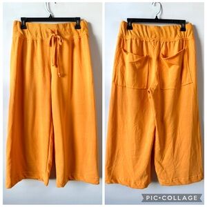 Free People Beach Cropped Wide Leg Terry Pants Orange S